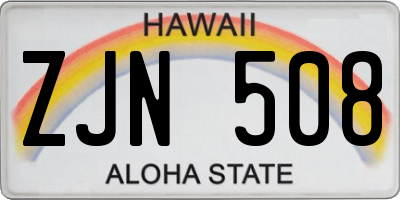 HI license plate ZJN508