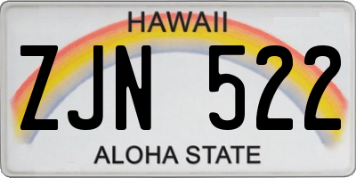 HI license plate ZJN522