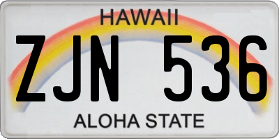 HI license plate ZJN536