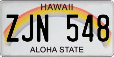 HI license plate ZJN548