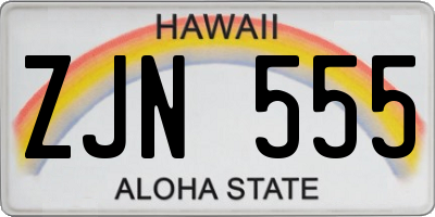 HI license plate ZJN555