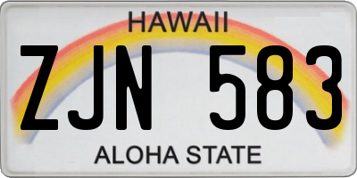 HI license plate ZJN583