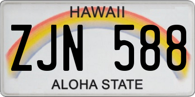 HI license plate ZJN588