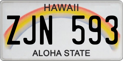 HI license plate ZJN593