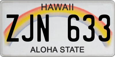 HI license plate ZJN633