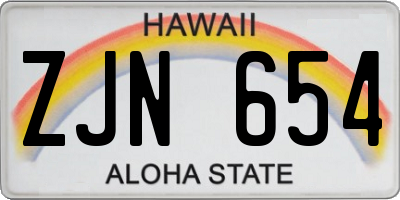 HI license plate ZJN654