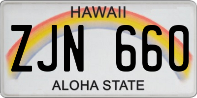 HI license plate ZJN660