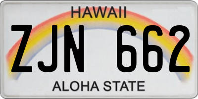 HI license plate ZJN662