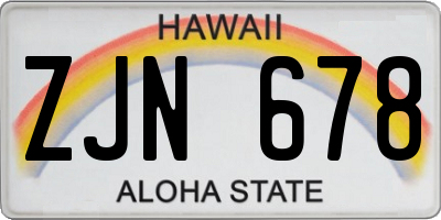 HI license plate ZJN678