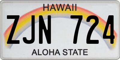 HI license plate ZJN724