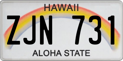 HI license plate ZJN731