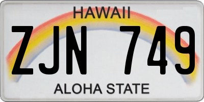 HI license plate ZJN749