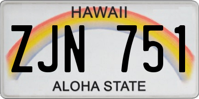 HI license plate ZJN751