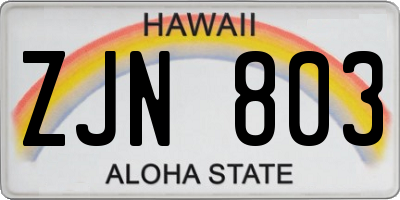 HI license plate ZJN803