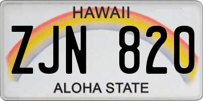 HI license plate ZJN820
