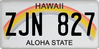 HI license plate ZJN827