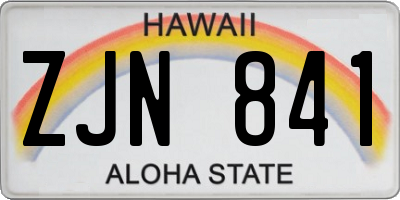 HI license plate ZJN841