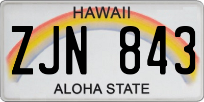 HI license plate ZJN843