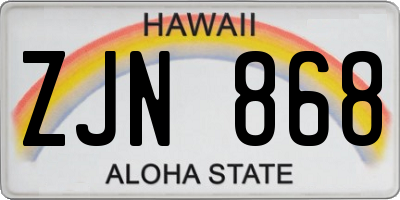 HI license plate ZJN868