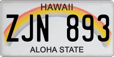 HI license plate ZJN893