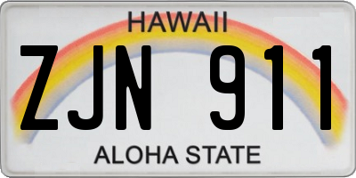 HI license plate ZJN911