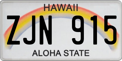 HI license plate ZJN915
