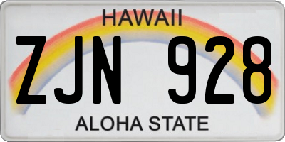 HI license plate ZJN928