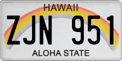 HI license plate ZJN951