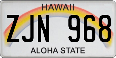 HI license plate ZJN968
