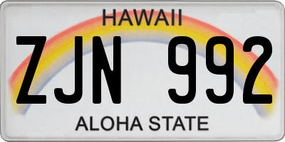 HI license plate ZJN992