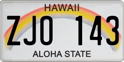 HI license plate ZJO143