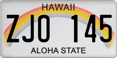 HI license plate ZJO145