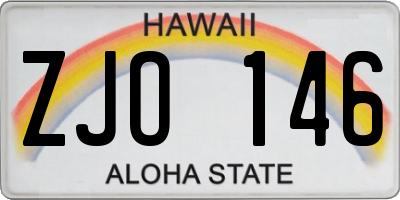 HI license plate ZJO146