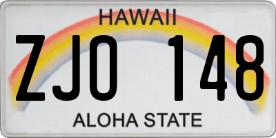 HI license plate ZJO148