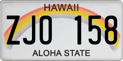 HI license plate ZJO158