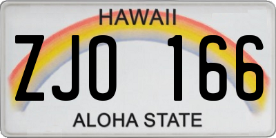 HI license plate ZJO166