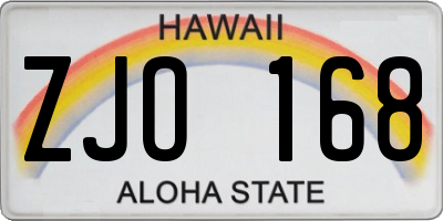 HI license plate ZJO168