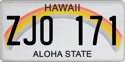 HI license plate ZJO171
