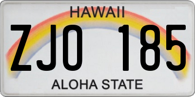 HI license plate ZJO185