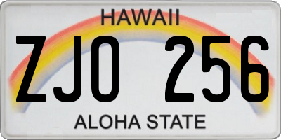 HI license plate ZJO256