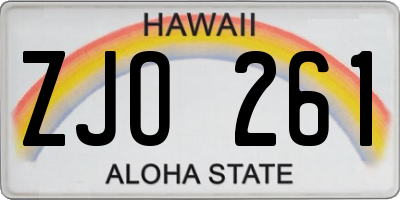 HI license plate ZJO261