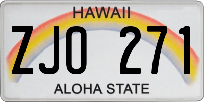 HI license plate ZJO271