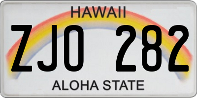 HI license plate ZJO282