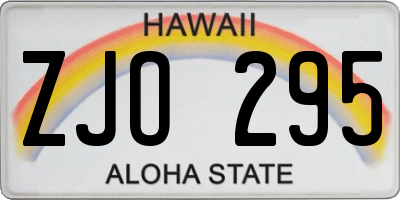 HI license plate ZJO295