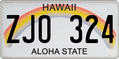 HI license plate ZJO324