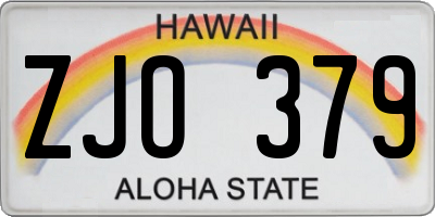HI license plate ZJO379