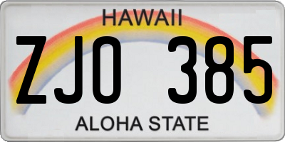 HI license plate ZJO385