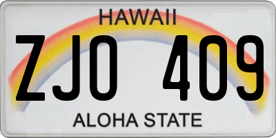 HI license plate ZJO409