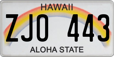 HI license plate ZJO443