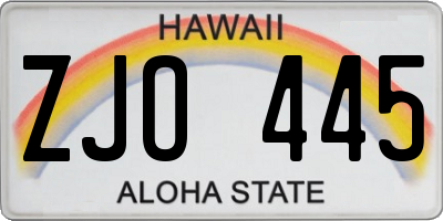 HI license plate ZJO445